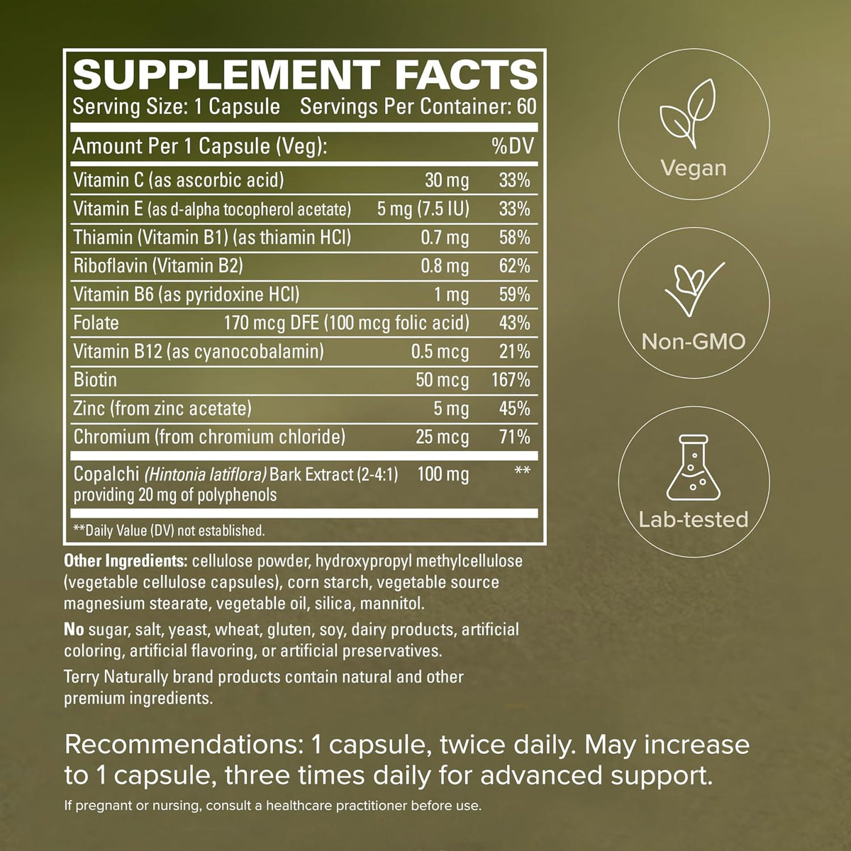 Terry Naturally Sucontral D - B-Complex & Folate Supplement with Zinc and Chromium - 180 Capsules (3-Pack) - görsel 5