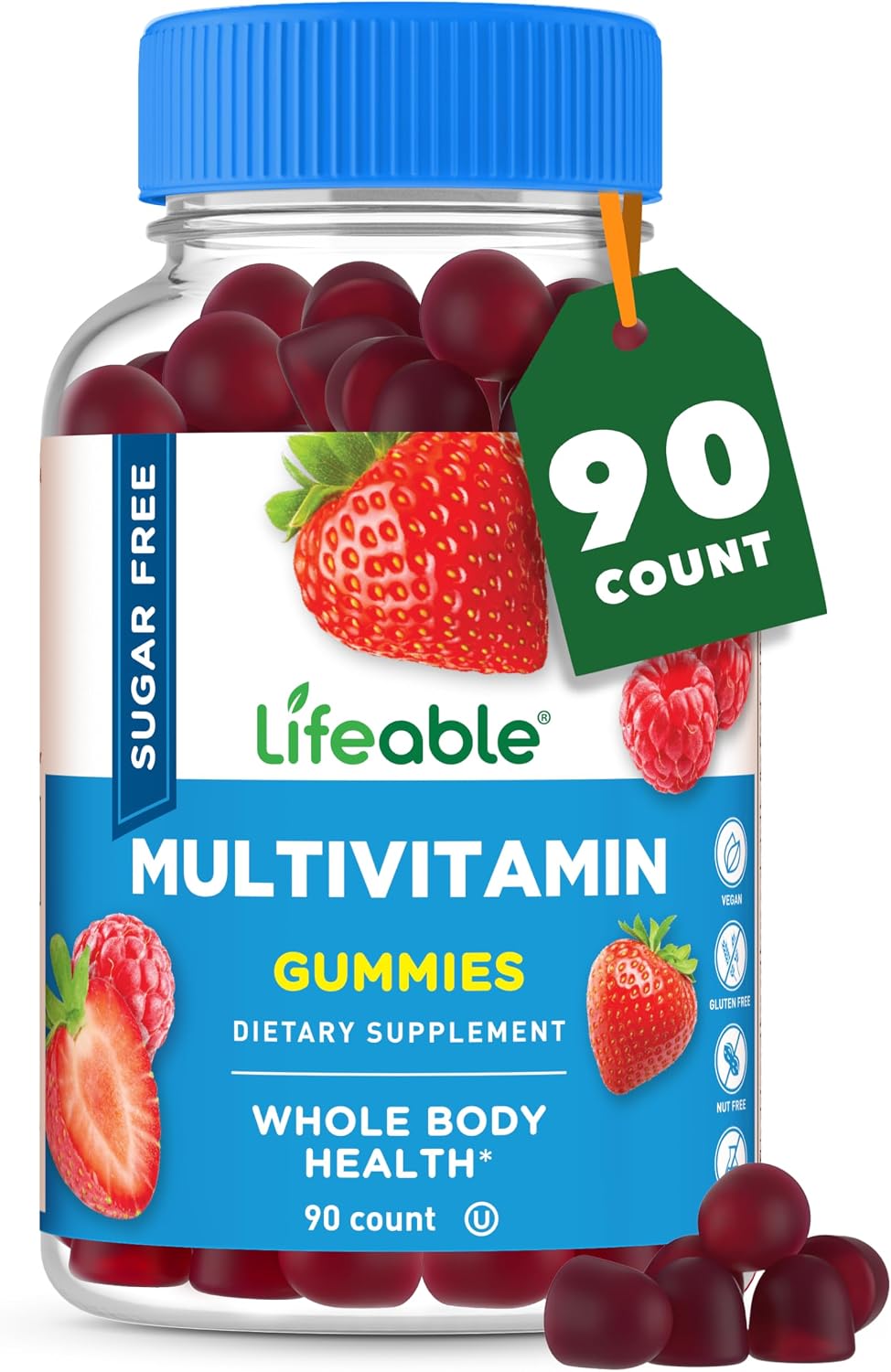 Lifeable Sugar-Free Multivitamin Gummies with Iron - 90 Gummies - görsel 1