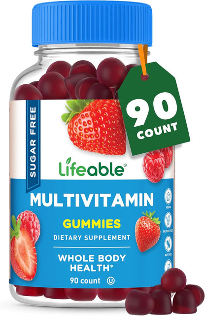 Lifeable Sugar-Free Multivitamin Gummies with Iron - 90 Gummies
