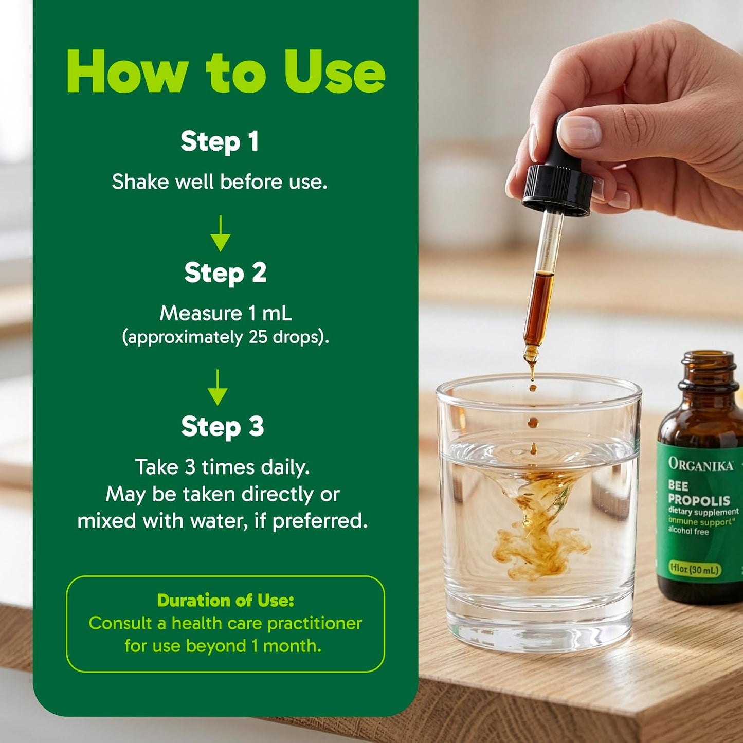 Organika Bee Propolis Tincture (30 ml) – Vegan Propolis Extract for Throat & Immune Support - görsel 3