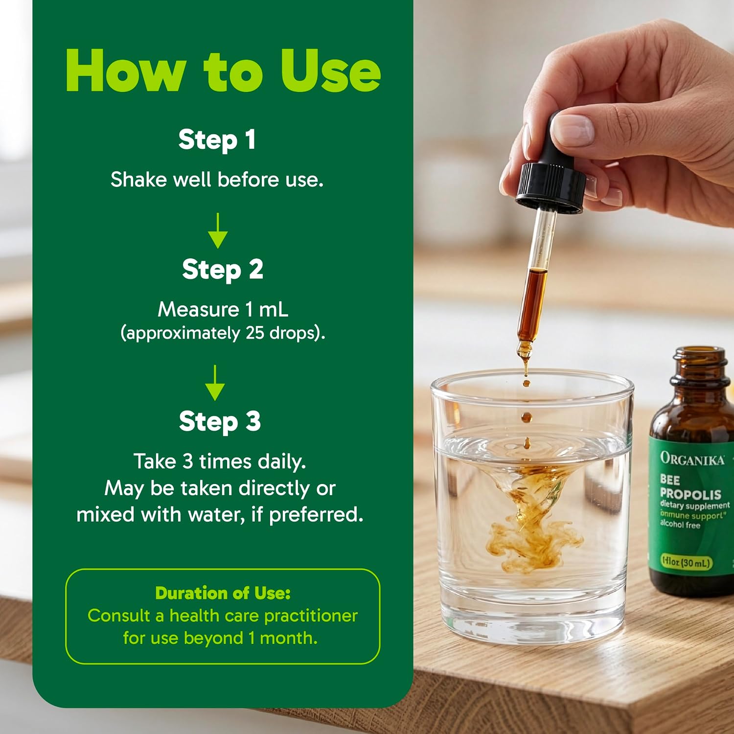 Organika Bee Propolis Tincture (30 ml) – Vegan Propolis Extract for Throat & Immune Support - görsel 3