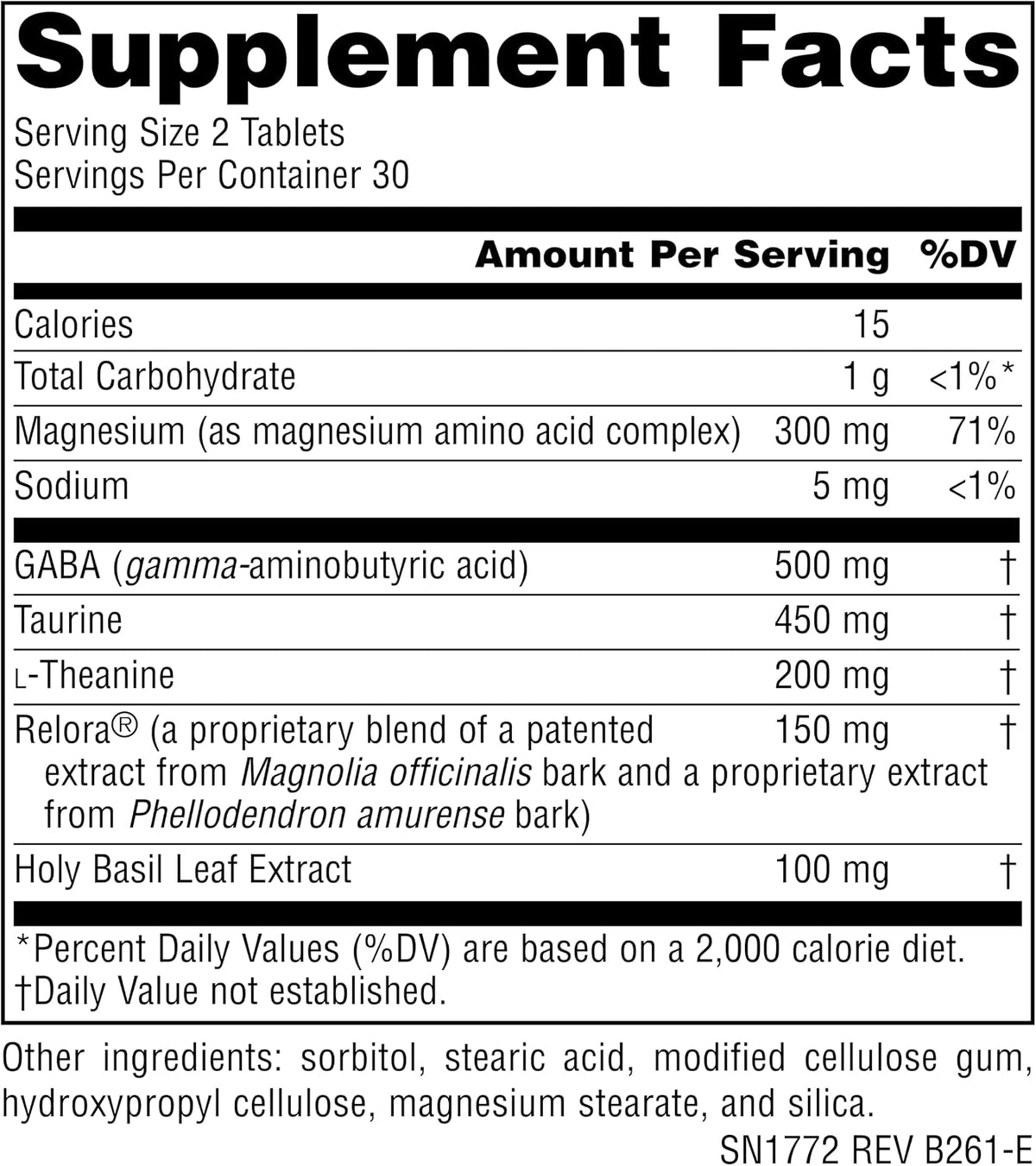 Source Naturals Serene Science Theanine Serene with Relora, 60 Tablets - görsel 2