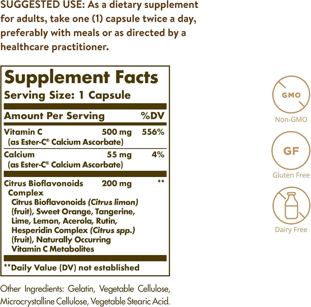 Solgar Ester-C Plus 500 mg Vitamin C with Citrus Bioflavonoids – 90 Capsules - görsel 2
