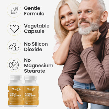 NewLife Naturals Citrus Bergamot 500 mg - Heart Health & Healthy Ageing Support - 60 Vegan Capsules