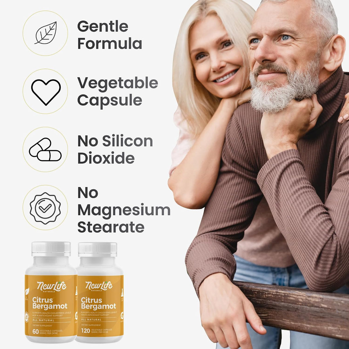 Citrus Bergamot Supplement 500 mg for Cholesterol Support - 120 Vegetable Capsules - görsel 5