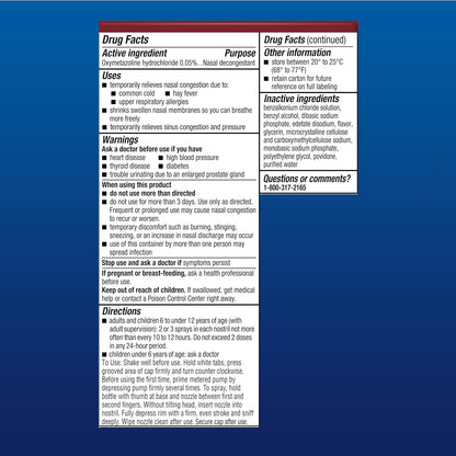 Afrin No Drip Night Pump Nasal Spray – Fast and Powerful Relief from Nasal Congestion, Chamomile, 15 ml