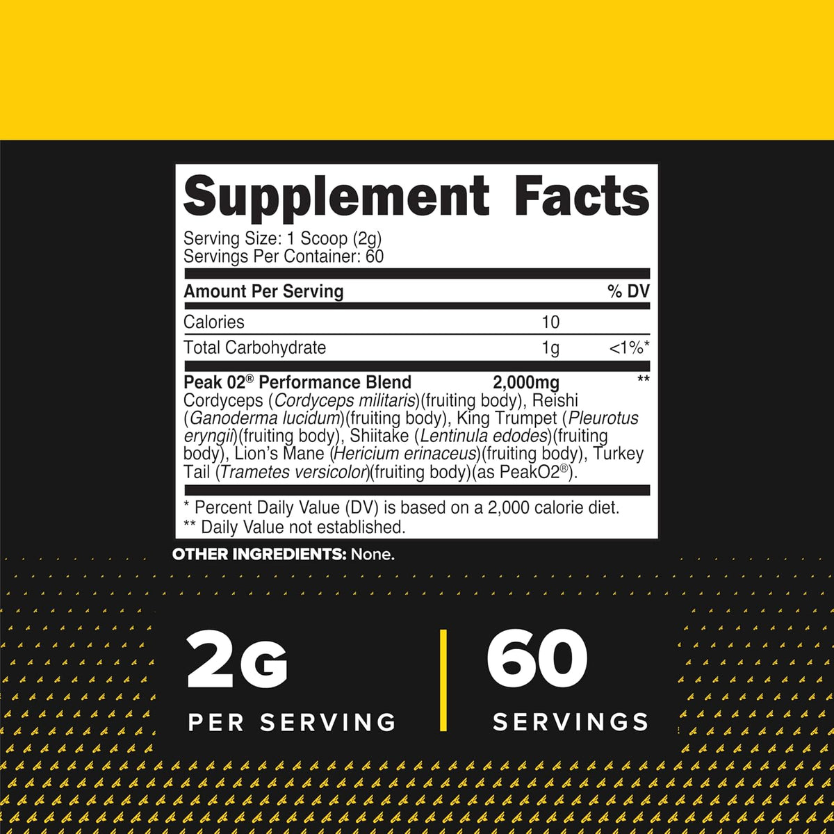 PrimaForce Peak O2 Sports Supplement, 120 g - Proprietary Organic Mushroom Blend - görsel 2