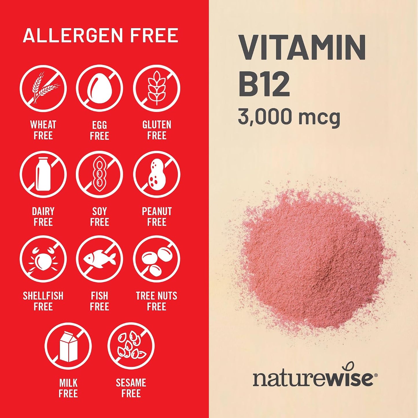 NatureWise Vitamin B12 3000 mcg - High Strength - Food Supplement for Energy, Mental Clarity and Nervous System Support - Easy-to-Swallow, Soya and Gluten-free, Non-GM - 60 Soft gel capsules - görsel 6