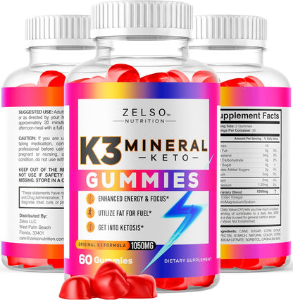 K3 Mineral Keto Gummies – 180 Gummies (3-Month Supply)