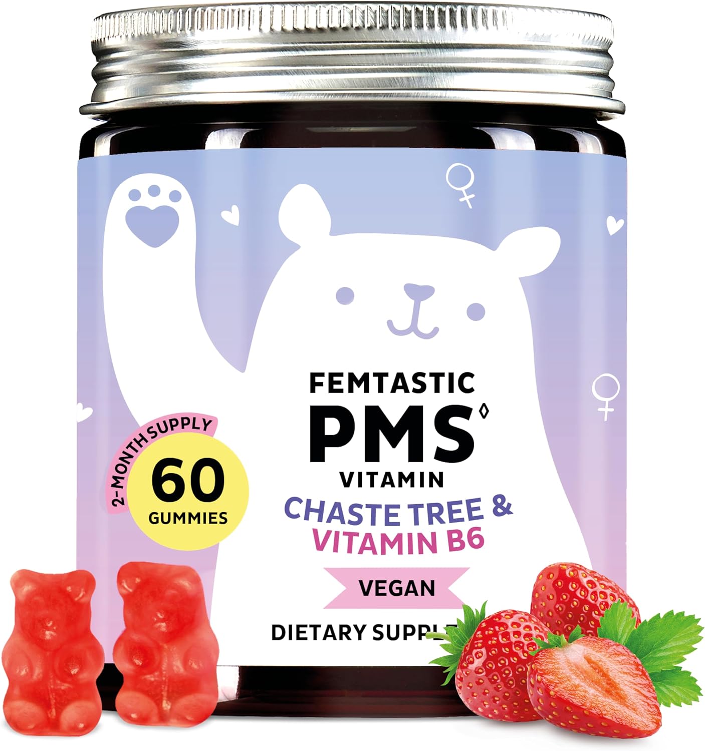 PMS Support Supplement for Women – Menstrual Relief Gummies with Vitamin B6 & Lemon Balm, 90 Count - görsel 6