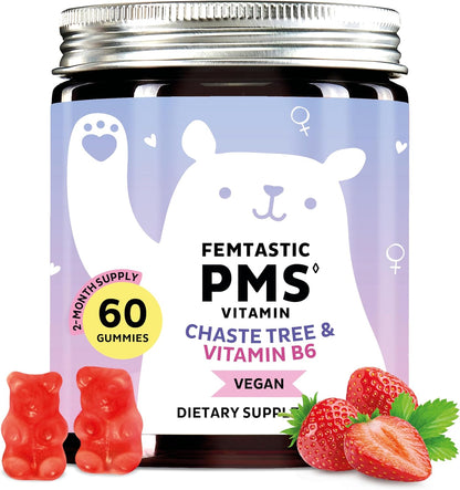 PMS Support Supplement for Women – Menstrual Relief Gummies with Vitamin B6 & Lemon Balm, 90 Count