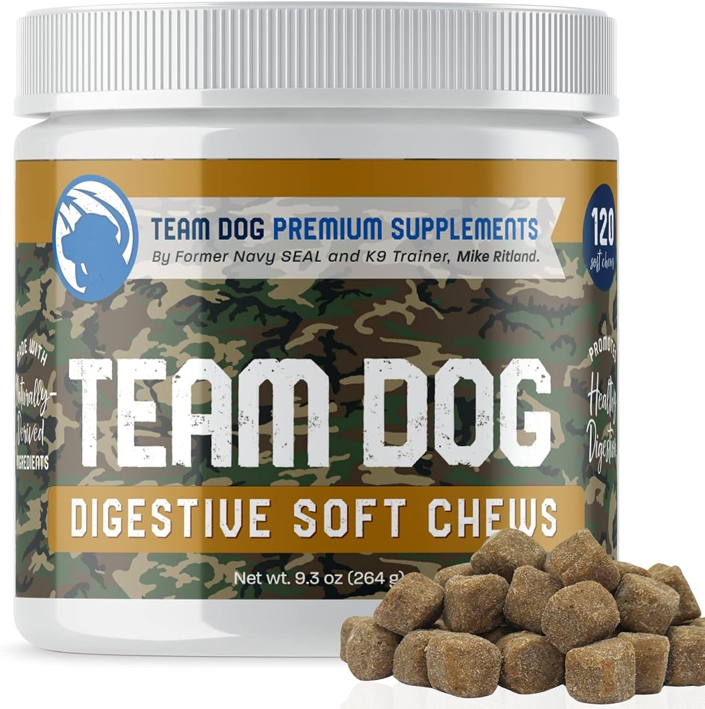 TEAM DOG Probiotic Chews for Dogs | Digestive Enzymes & Probiotics for Gut Health, Skin Support, and Sensitive Stomachs | 120 Chews - görsel 1
