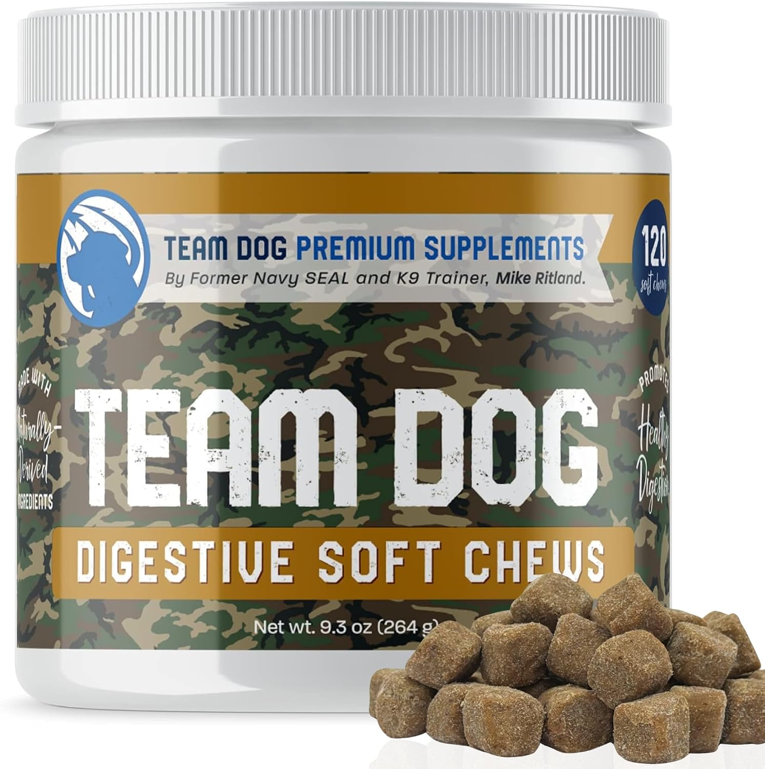 TEAM DOG Probiotic Chews for Dogs | Digestive Enzymes & Probiotics for Gut Health, Skin Support, and Sensitive Stomachs | 120 Chews - görsel 1