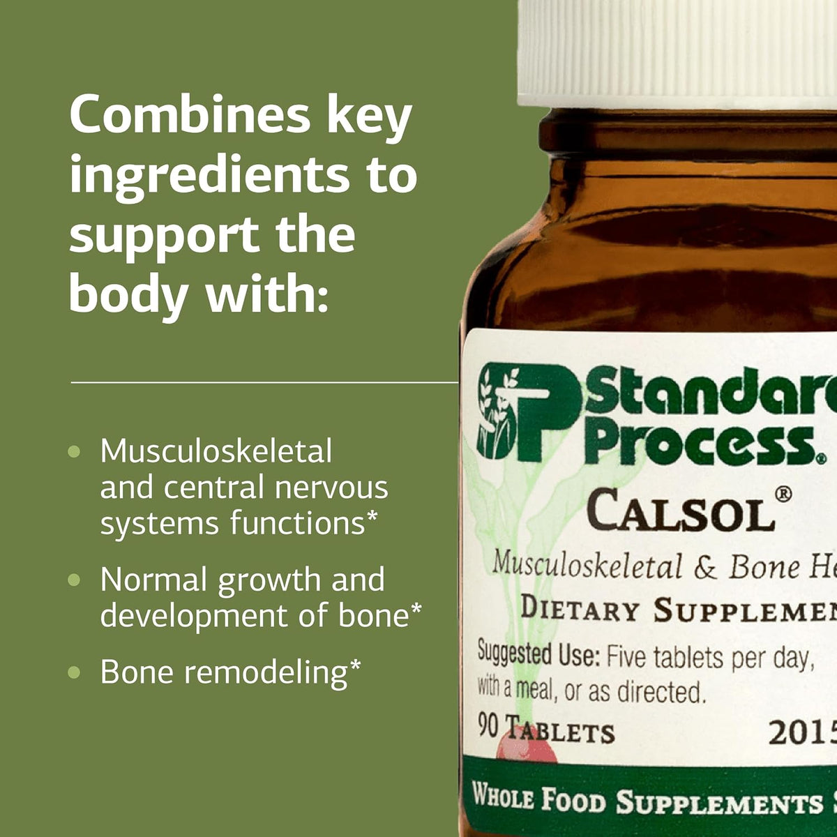Standard Process Calsol – Calcium & Phosphorus Supplement for Bone Health, Nervous System & Soft Tissue Support – Vegan & Gluten-Free – 90 Tablets - görsel 4