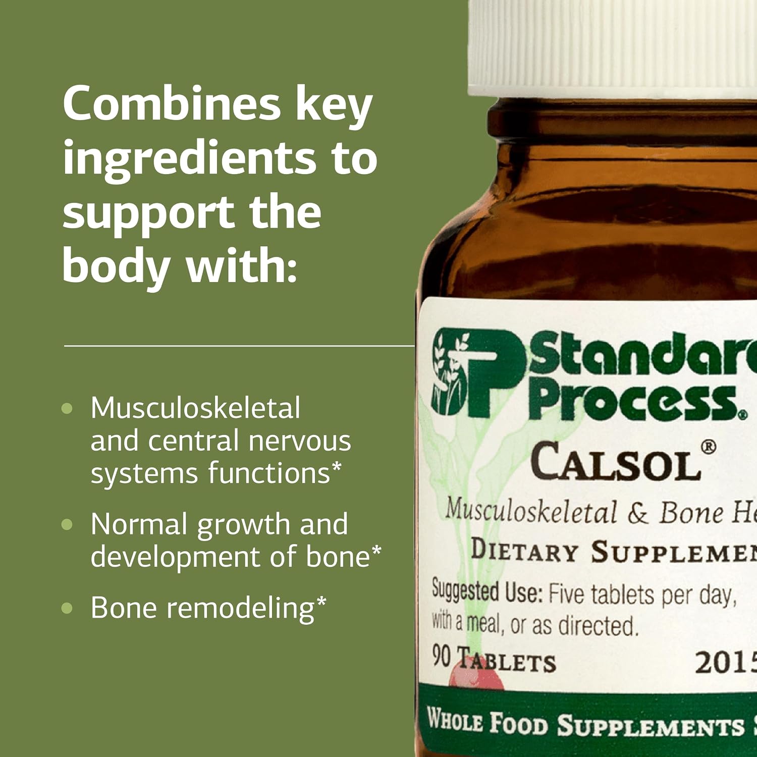 Standard Process Calsol – Calcium & Phosphorus Supplement for Bone Health, Nervous System & Soft Tissue Support – Vegan & Gluten-Free – 90 Tablets - görsel 4