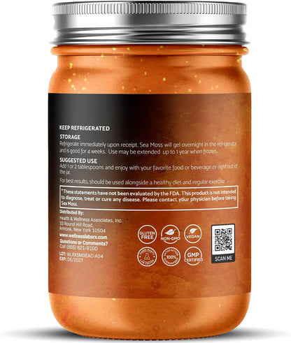 Irish Sea Moss Gel Raw - Wildcrafted Superfood - Apple Cinnamon Flavour - 283 g