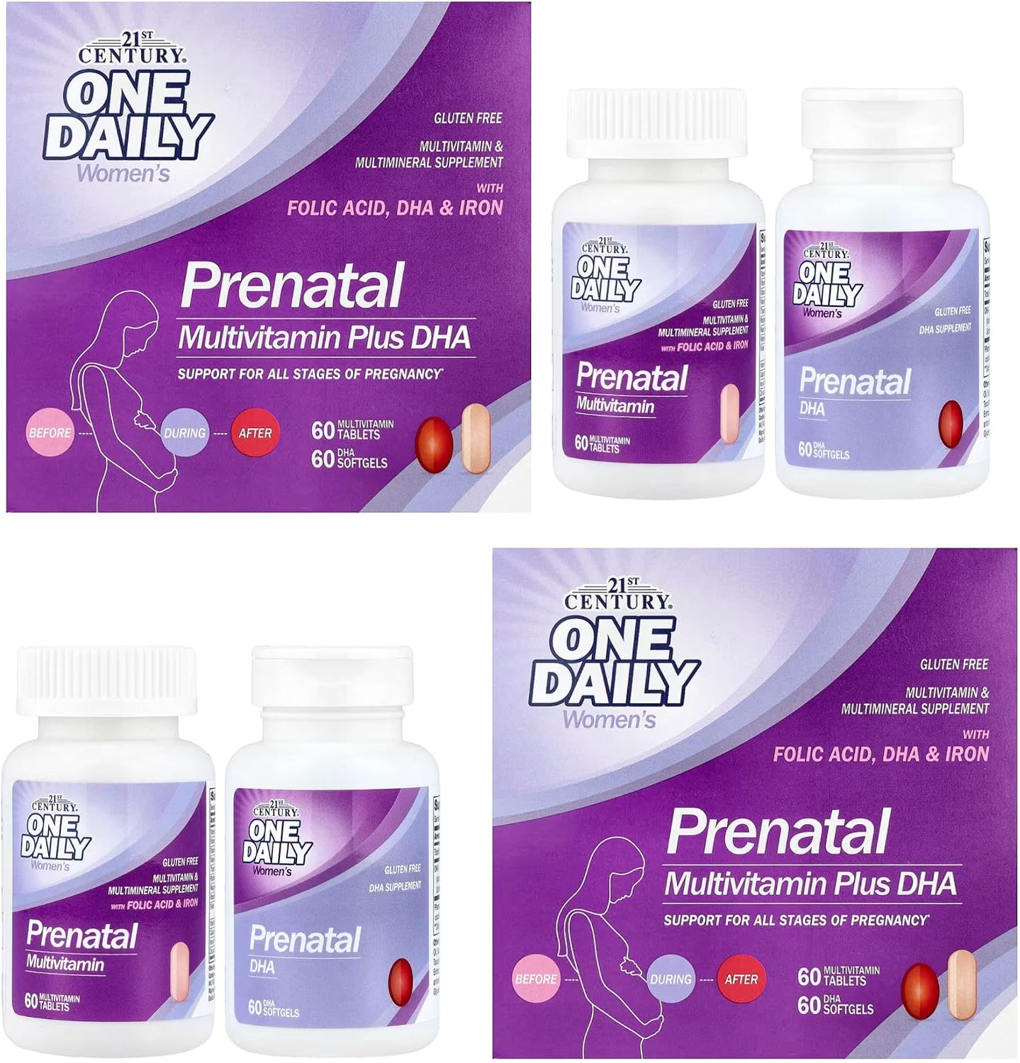 21st Century Prenatal Multivitamin + DHA, 120 Count (Pack of 2) - görsel 1
