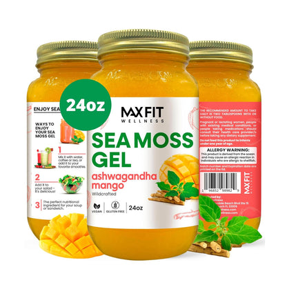 Wildcrafted Sea Moss Gel with Ashwagandha & Mango - 680g (24oz) | MAX FIT