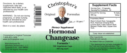 Christopher's Original Formulae Hormonal Changease Formula – Herbal Menopause Support, 100 Vegetarian Capsules