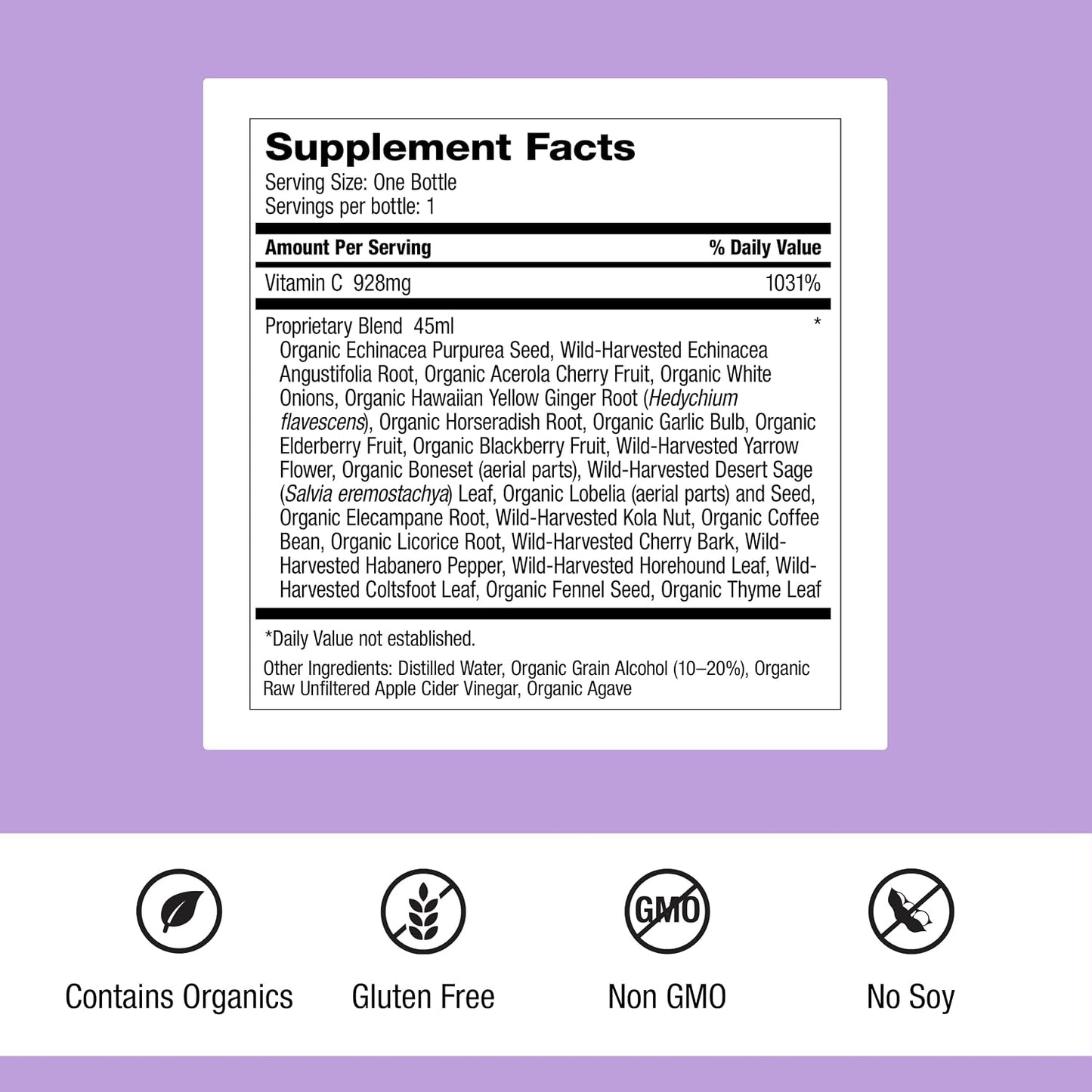 Dr. Schulze's C&F Herbal Shot - Organic Immune Support Extract, 266 ml (6 Servings) - görsel 2
