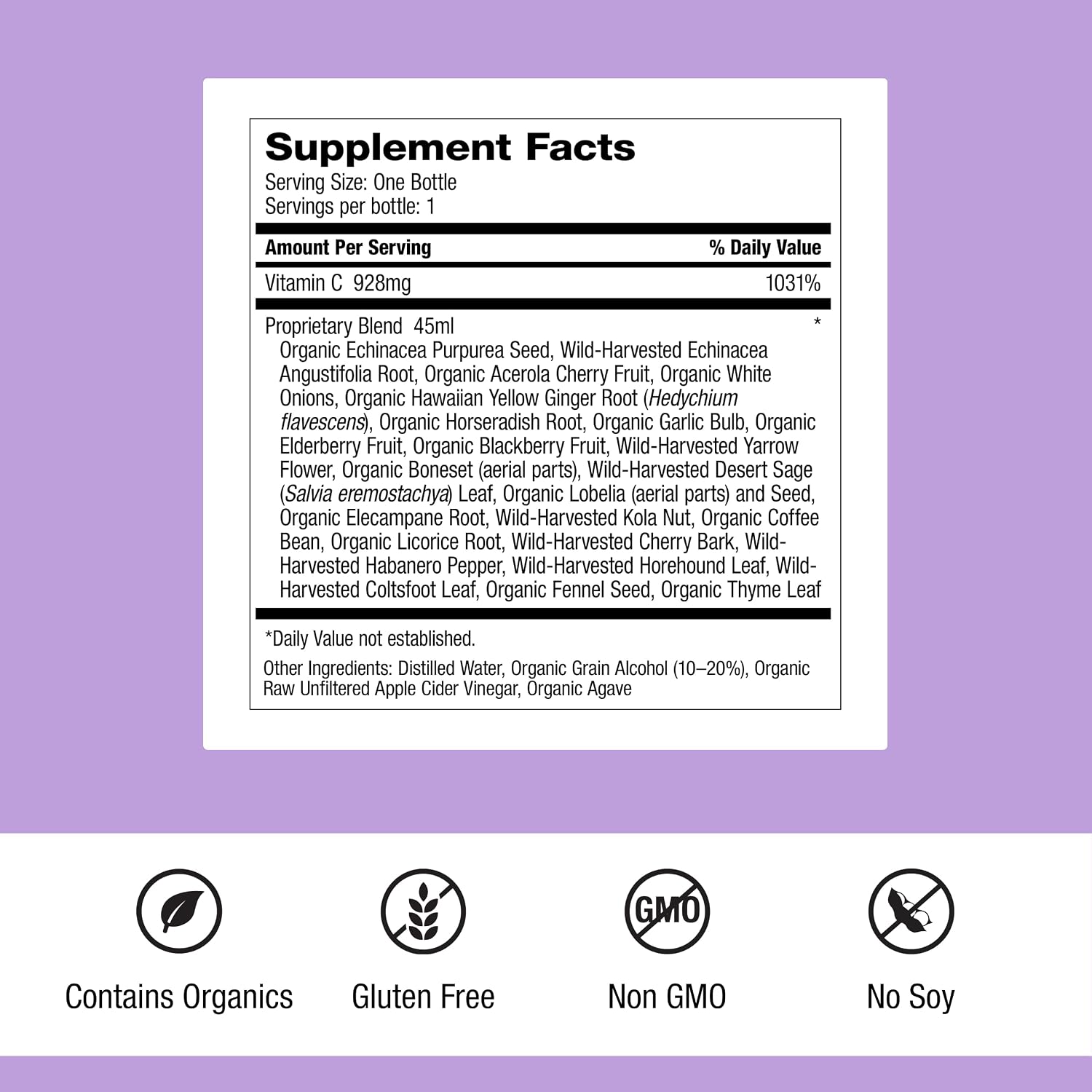 Dr. Schulze's C&F Herbal Shot - Organic Immune Support Extract, 266 ml (6 Servings) - görsel 2