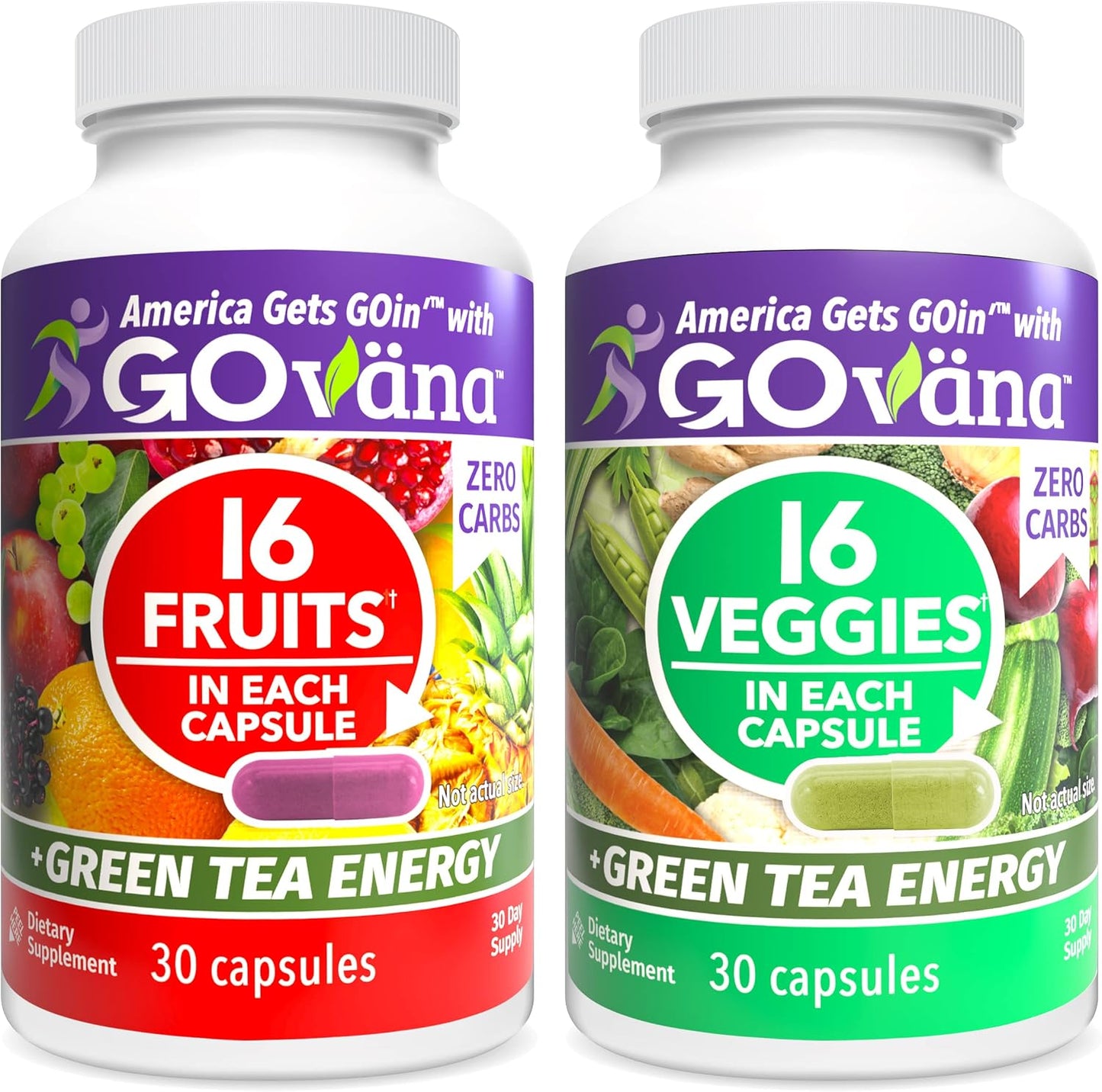 GOVANA Fruits & Vegetables – 16 Fruits & 16 Vegetables with Green Tea & B12 - görsel 1