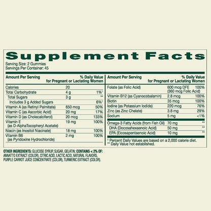 Prenatal Multivitamin Gummies, 90 Gummies with Exclusive Bundle: Vitamins & Minerals A to Z - Better Light&Spring Guide