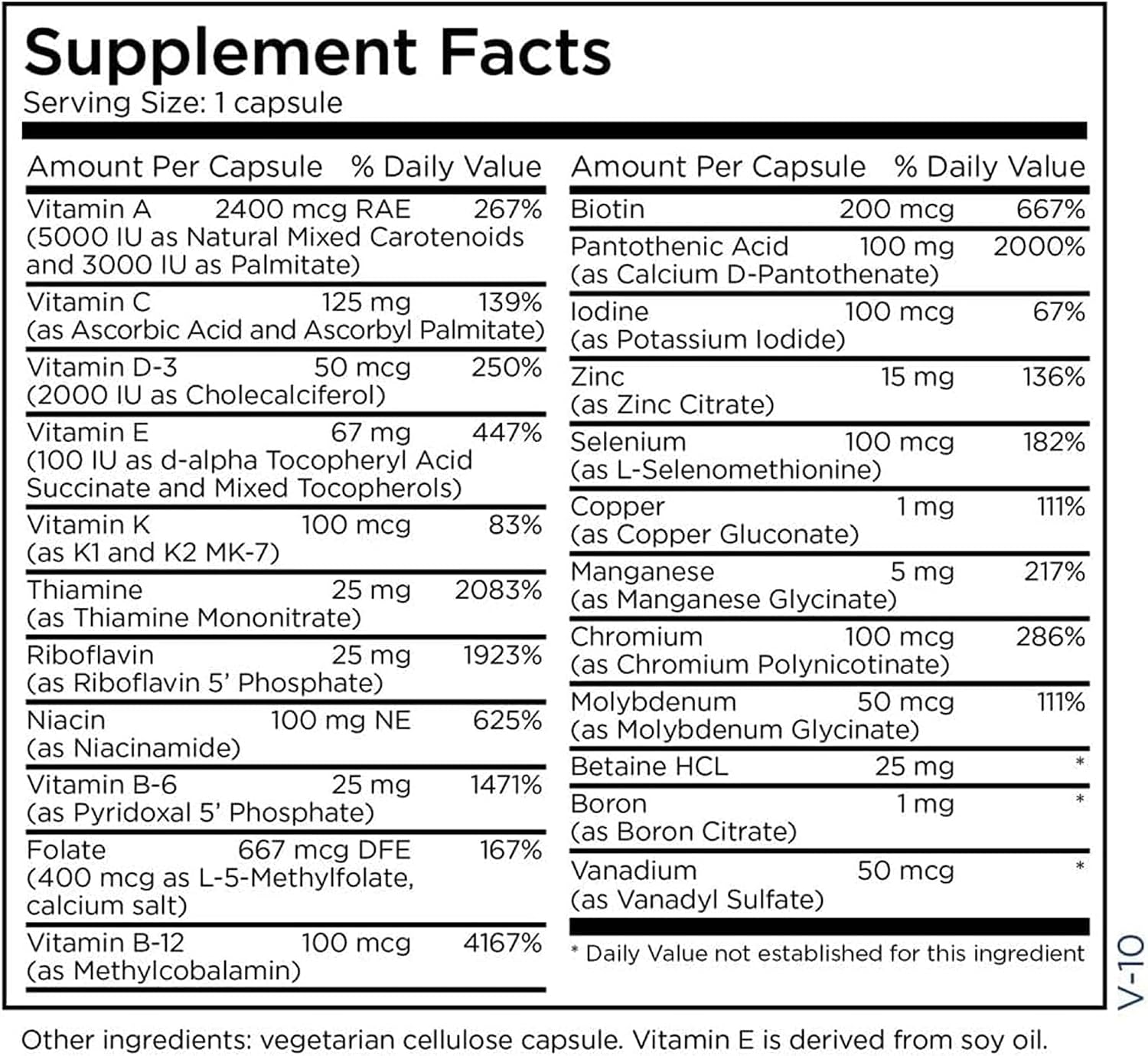 Metabolic Maintenance The Big One Plus Multivitamin without Iron - Iron-Free Multivitamin for Women & Men with Vitamin A, C, Minerals, Methylated B Complex, and 2000 IU Vitamin D3 - 90 Capsules - görsel 5