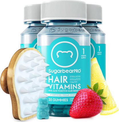 SugarBearPro Hair Vitamin Gummies - Extra Strength Biotin 6000mcg, Vegan, 6-Month Supply