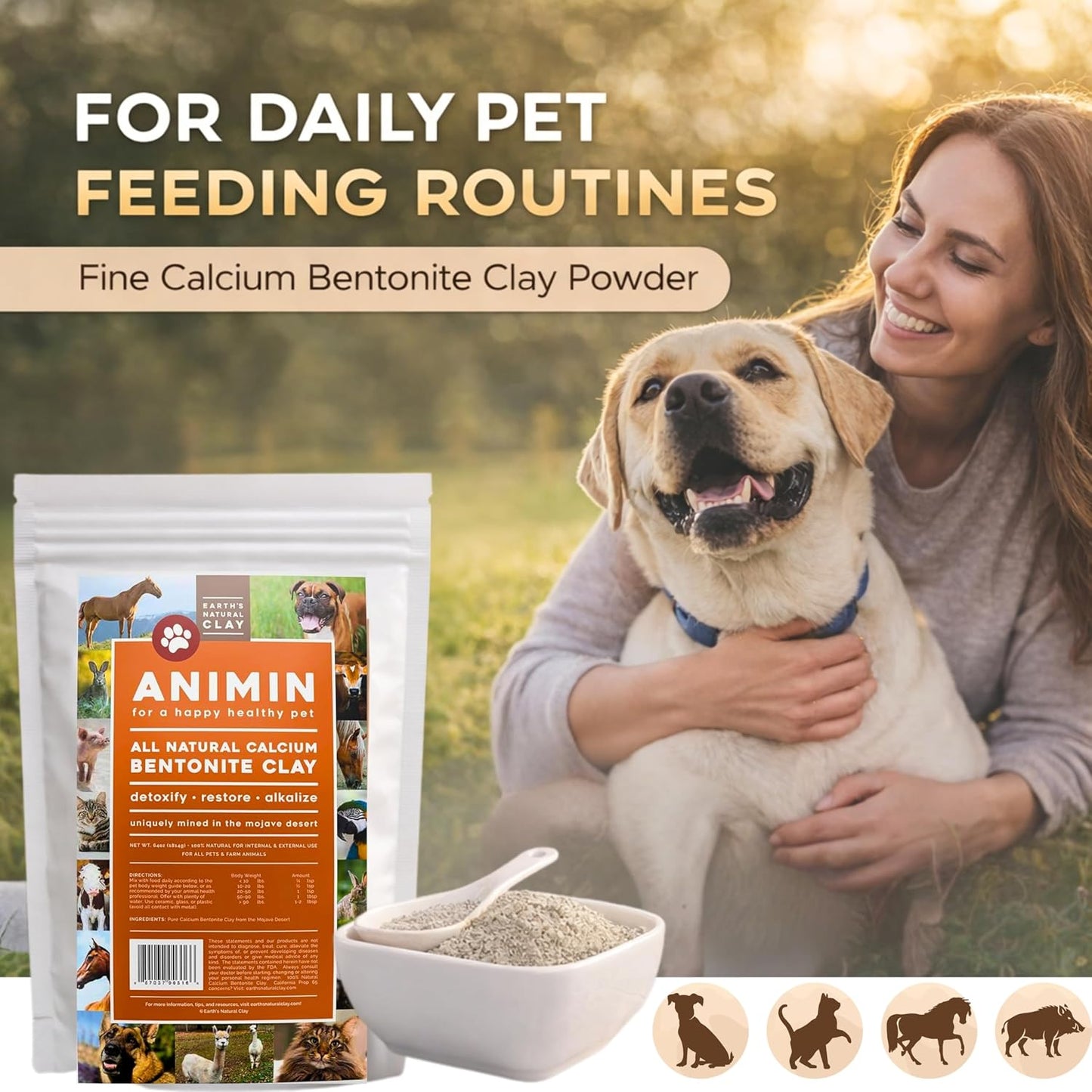 Earth's Living Animin Calcium Bentonite Clay for Pets - görsel 2