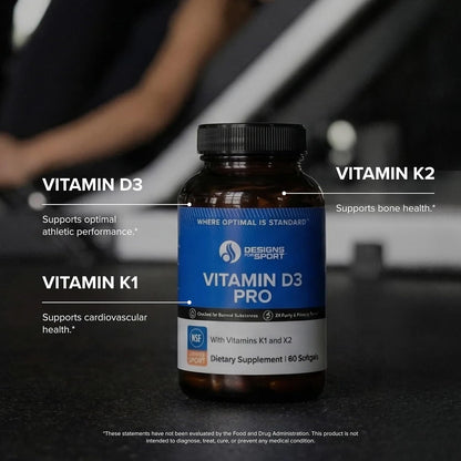 Designs for Sport Vitamin D3 Pro – D3, K1 & K2 Blend – 60 Soft gel capsules