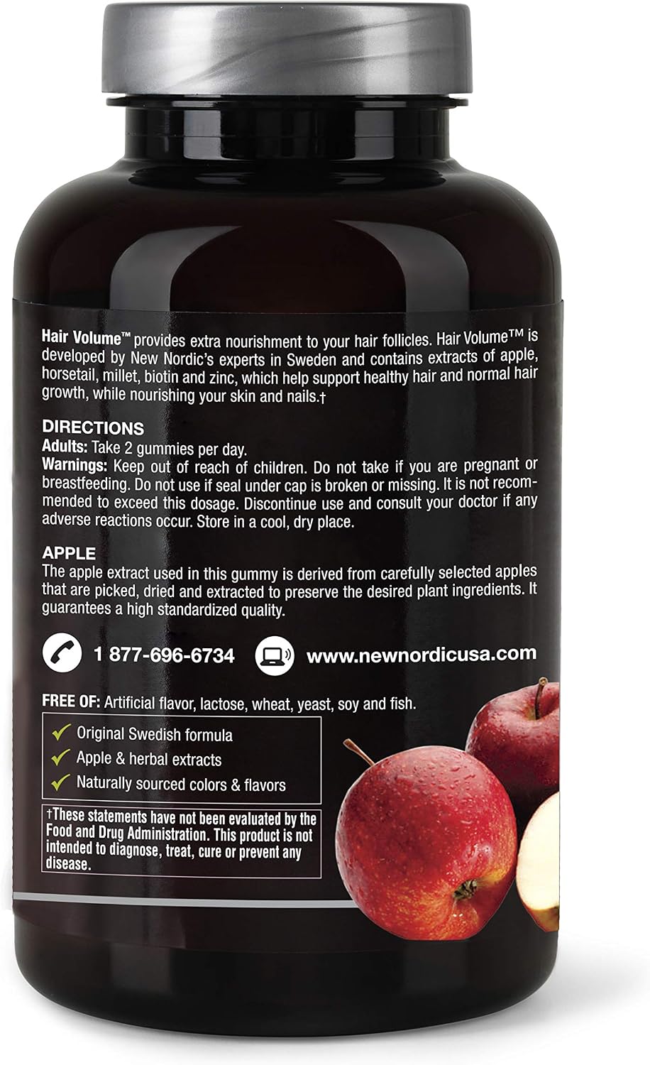 NEW NORDIC Hair Volume Daily Biotin Support Gummies - 180-Day Supply (3 Pack) - görsel 9