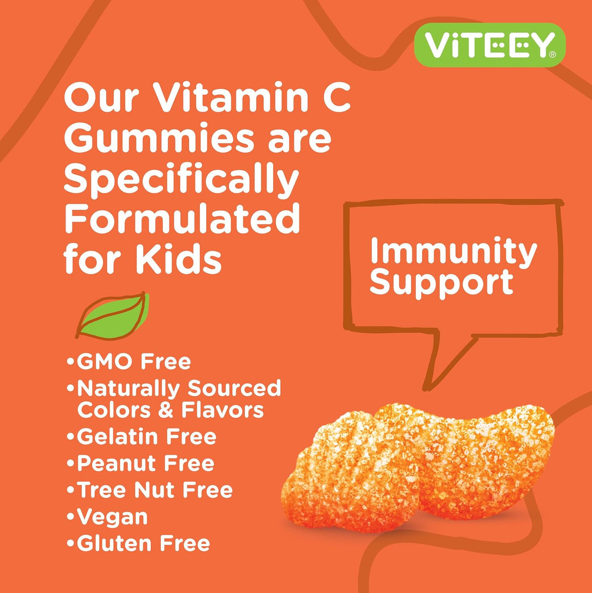 Viteey Kids Vitamin C Gummies – Chewable Orange Flavoured Immune Support, 120 Count - görsel 5