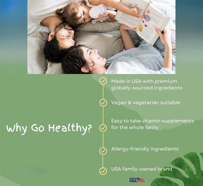 Go Healthy Liquid Multivitamin for Women, Men and Teens | Vegan | High Absorption | Peach Mango Flavour | 32 Servings