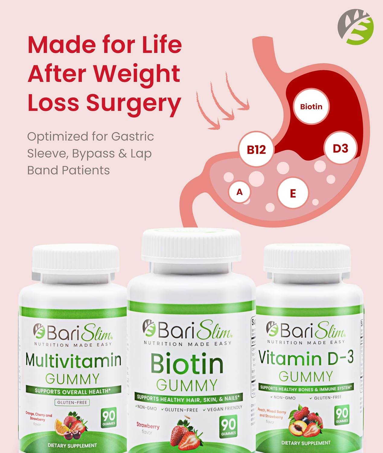 BariSlim Bariatric Multivitamin Gummies – Pack of 3 (90 Fruit Chews) - görsel 2