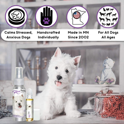 The Blissful Dog West Highland White Terrier Relax Dog Aromatherapy Spray for Dog Anxiety