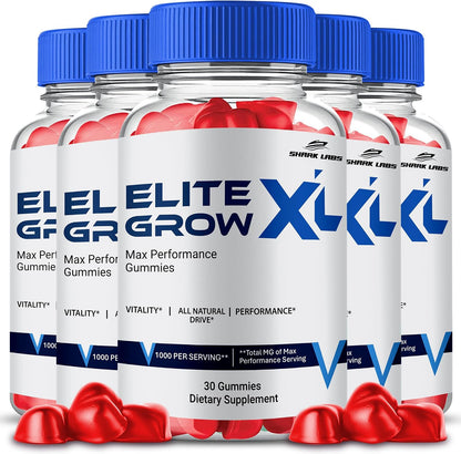 Elite Grow XL Gummies, Maximum Strength Supplement, EliteGrow XL Advanced All Natural Vitamin Gummies (Pack of 5)