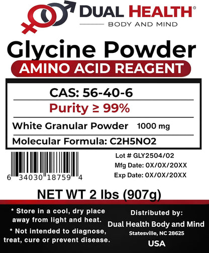 Glycine Powder (907 g) – Pure Free Form Glycine, Sleep Amino Acid Supplement