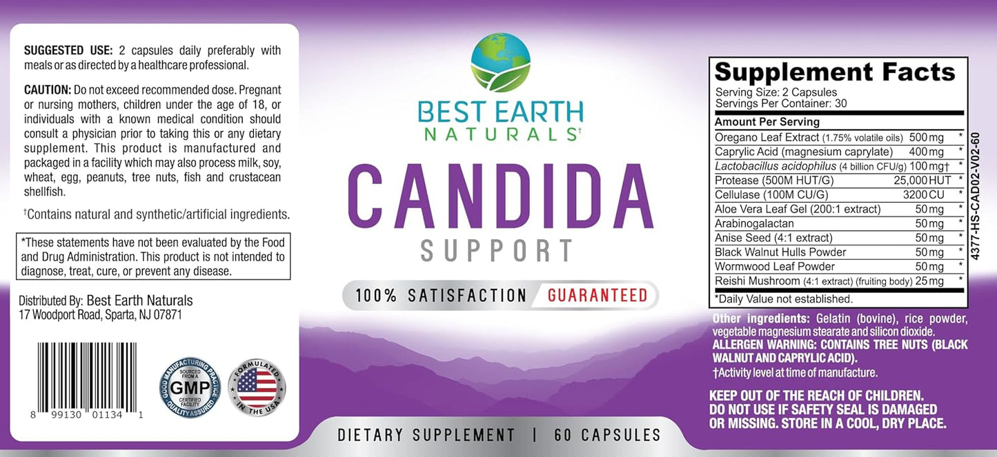 Best Earth Naturals Candida Support Supplement – Promote Natural Balance, 60 Capsules - görsel 3