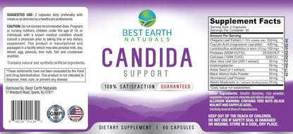 Best Earth Naturals Candida Support Supplement – Promote Natural Balance, 60 Capsules