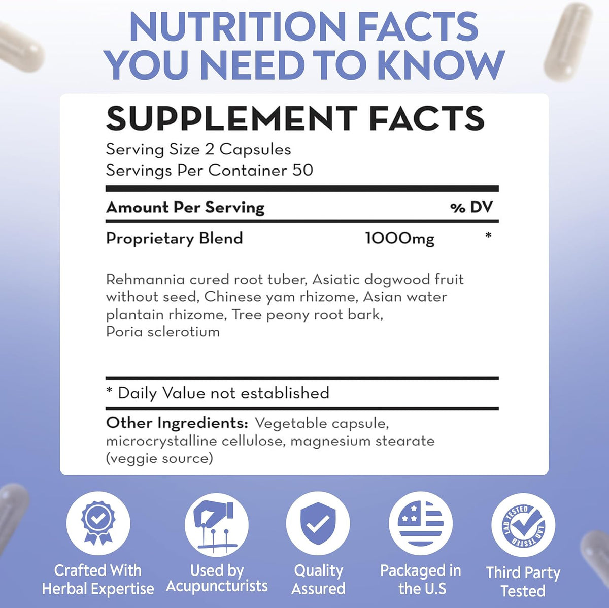 D'AO Labs Six Ingredient Pill with Rehmannia - Liu Wei Di Huang Wan, 100 Capsules - görsel 6