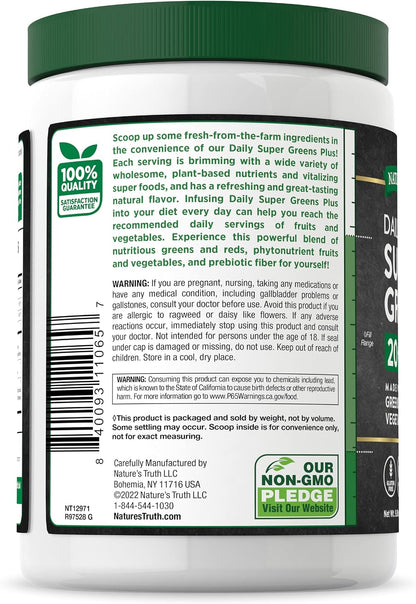 Nature's Truth Super Greens Superfood Powder – Fruit and Vegetables Blend, 280 g