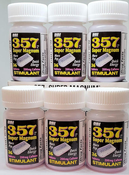 357 Magnum Caffeine Tablets 200mg – Pack of 3 (108 Tablets)