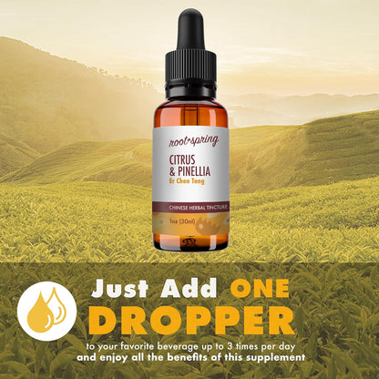 root + spring Citrus & Pinellia Herbal Tincture – Er Chen Tang Liquid Extract with Dropper, 30 ml