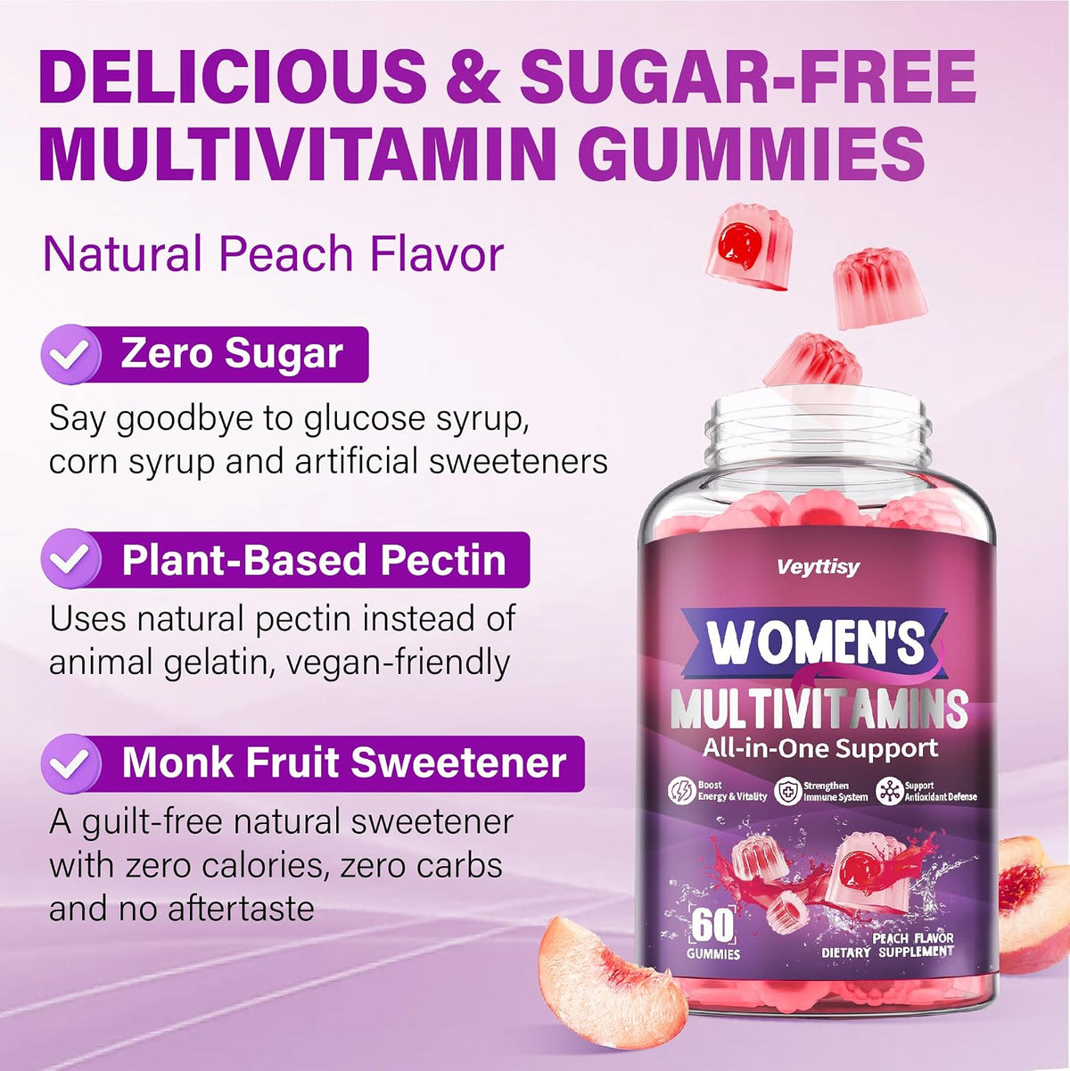 Veyttisy Methylated Multivitamin Gummy for Women – 120 Count - görsel 8
