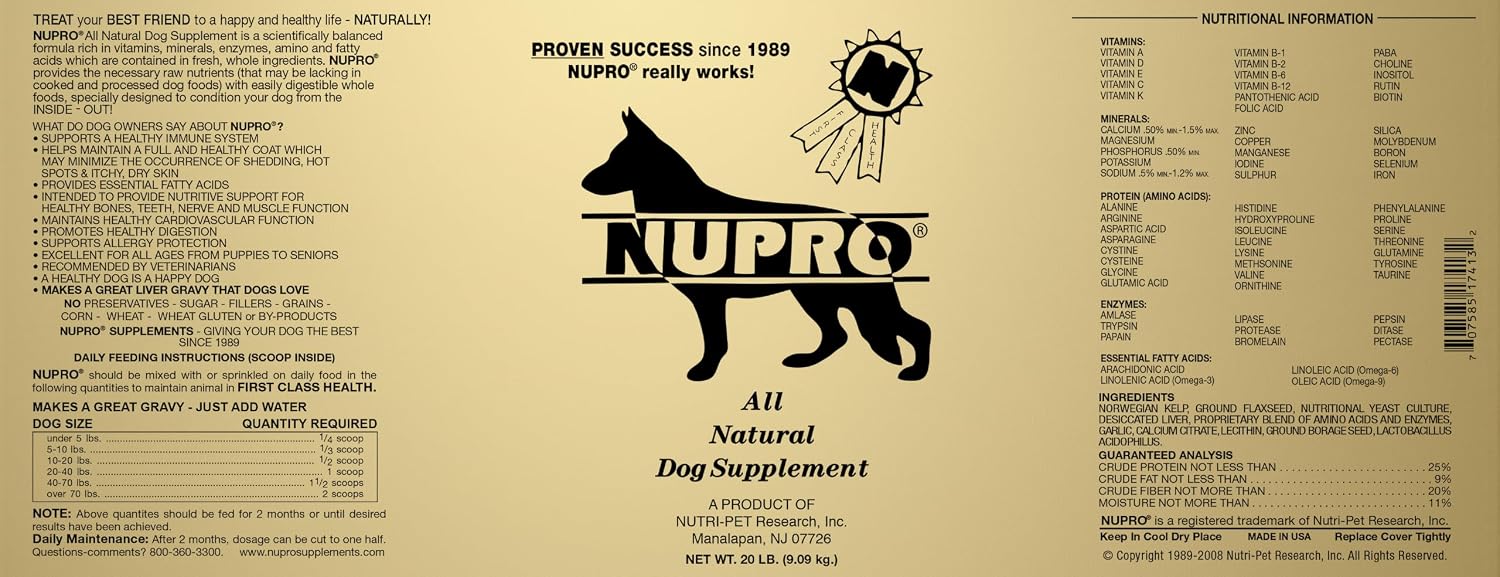 NUPRO Natural Dog Supplement, 9 kg - görsel 2