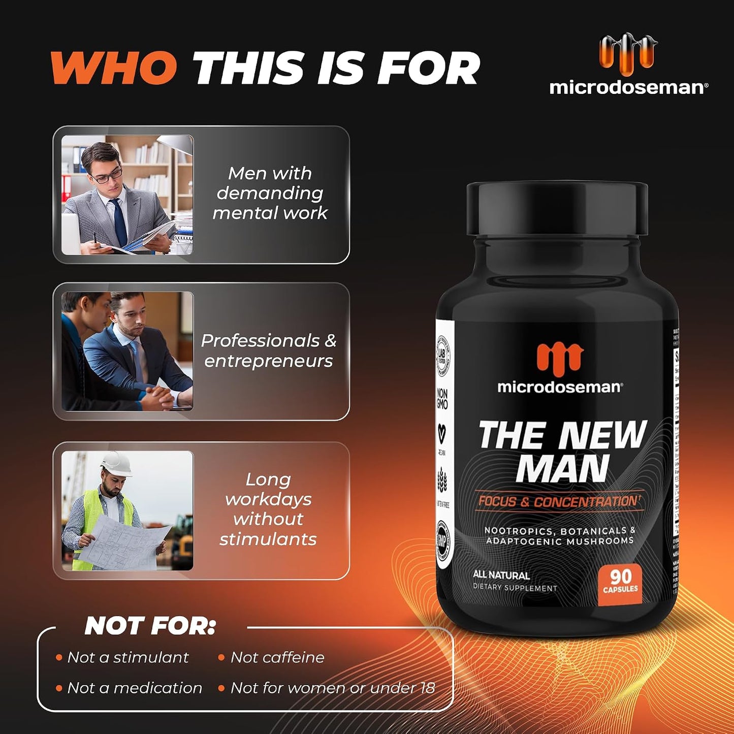 The New Man Brain Supplements for Memory and Focus, Brain Health - Concentration and Focus Supplement for Men - görsel 7