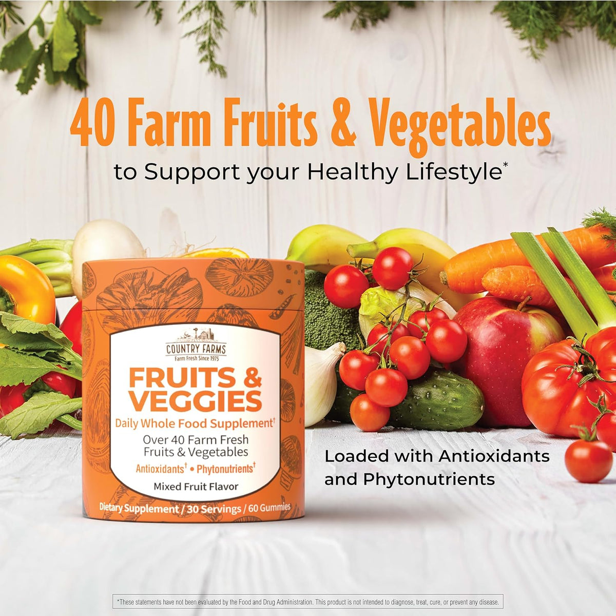 COUNTRY FARMS Fruit and Veg Gummies - Whole Food Supplement with Over 40 Farm Fresh Fruits & Vegetables – Image 3