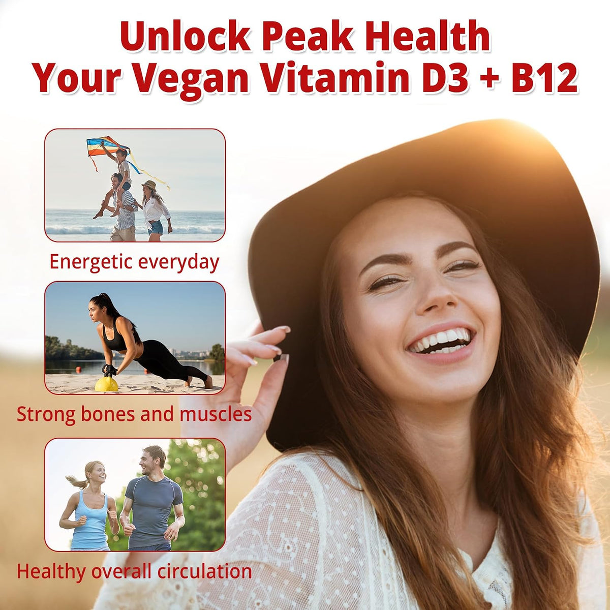NEVISS 2-Pack Vegan Vitamin D3 + Vitamin B12 Gummies, High Potency D3 5000IU & 1000mcg Methylated B12, Vitamin D3 and B12 for Adults, Support Bone Health, Immune & Energy Supplement, 120 Count - görsel 7