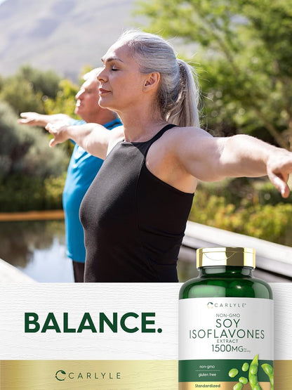 Carlyle Soya Isoflavones for Women and Men | 200 Capsules | Non-GMO, Gluten-free Extract Supplement